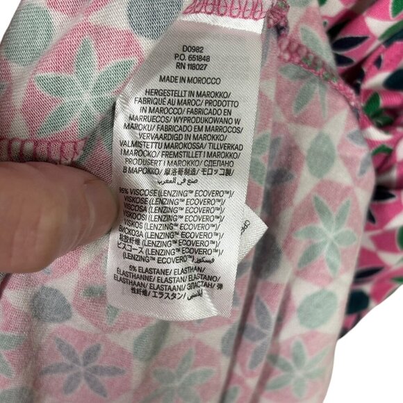 Boden Pink Geometric Floral Midi Dress with Pockets Women's US Size 4 Petite - Picture 7 of 8